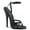 Black Pu, variant on Domina-108, 6" Strappy Ankle Wrap Sandal