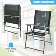thumbnail image 2 of Gymax 2PCS Patio Portable Metal Folding Chairs Dining Chair Set Poolside Garden, 2 of 8
