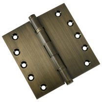 EMBASSY Door Hinge 4 x 4 Solid Brass Antique Brass with Flat Tips