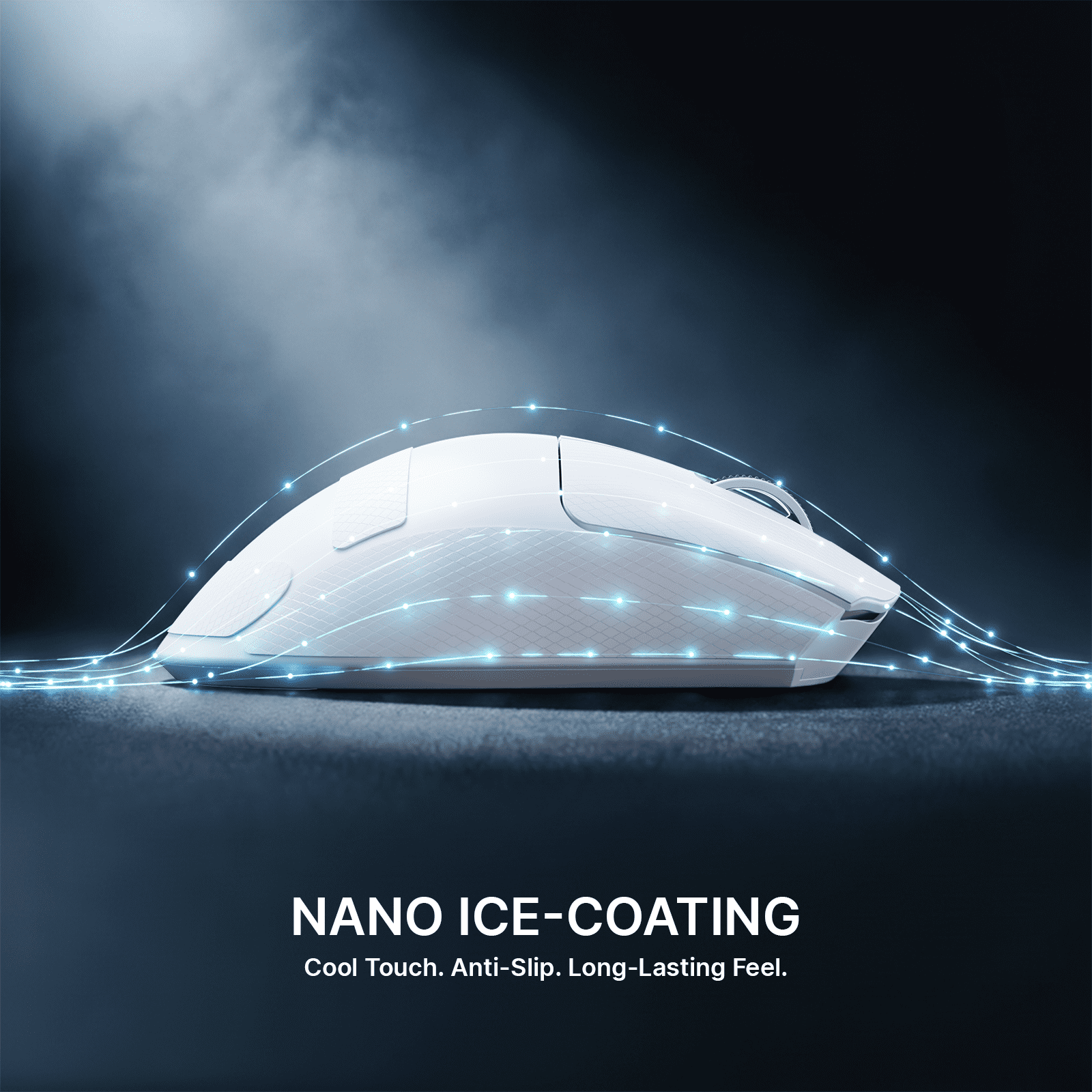 ATTACK SHARK V8 Wireless Gaming Mouse, Tri-Mode 2.4G/USB-C Wired/Bluetooth, PAW3950MAX Sensor, 42000 DPI, Dual 8000Hz Polling Rate, 59g Lightweight Design, Grip Tape Included, White