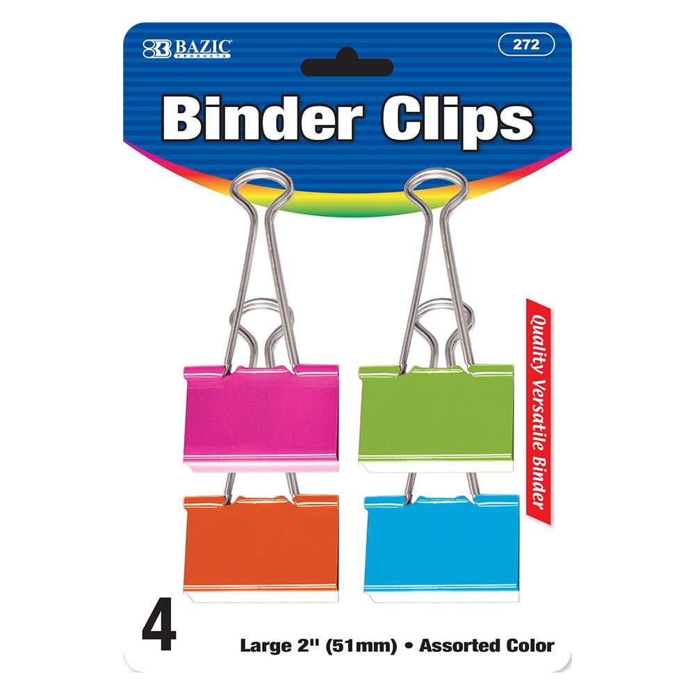 large colored binder clips