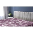 thumbnail image 5 of Ambesonne Floral Design Fitted Sheet, Flowers Abstract Boho, Queen Size, Dark Magenta White, 5 of 5