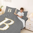 thumbnail image 3 of Erosebridal Glitter Print Letter D Bed Sheets, Cartoon Monogrammed King Sheets, 4pcs, 3 of 5