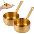 thumbnail image 1 of 304 Stainless Steel Sauce Cup, Golden Short Handle Condiment Container for Dipping, Multi-Function Gravy Boat for Western Steak Dining(2Pcs), 1 of 6