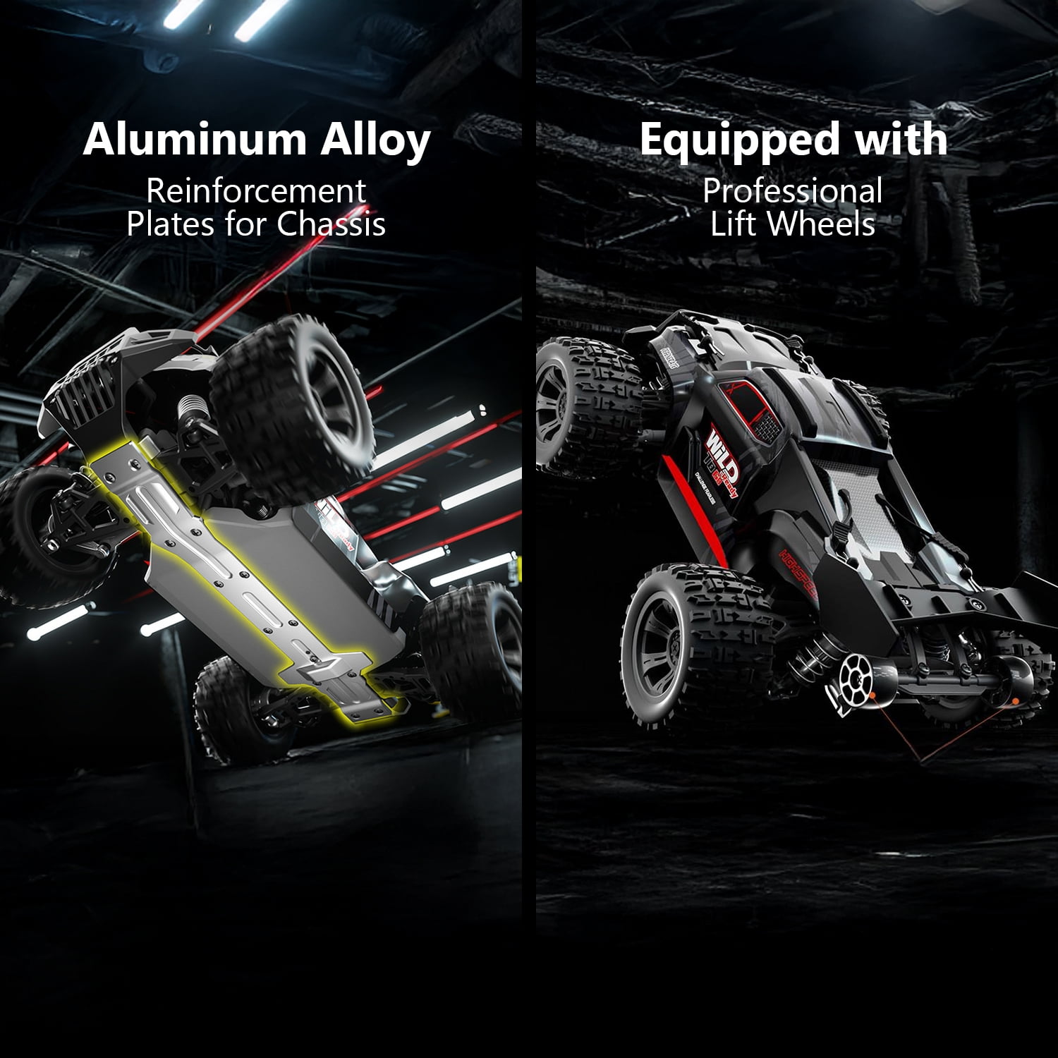Absoke 1/16 RC Offroad Truck - Durable Beginner RC Car, High Speed 40 Km/h, Remote Control Monster Truck with 2 Rechargeable 7.4V 1500 mAh Batteries,Gifts for Adult and Boys