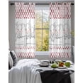 thumbnail image 3 of Red Plaid Farmhouse Sheer Curtains 54 Inch Length 2 Panels Set for Living Room/Bedroom, Watercolor Cute Country Pigs Checkered Kitchen Curtains Grommet Semi-Sheer Curtains Window Treatments 42"x54"x2, 3 of 7