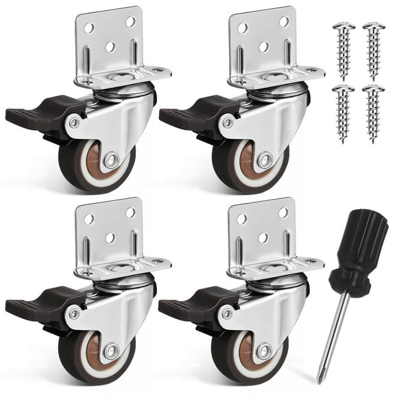 4 Pcs Swivel Casters Heavy Duty Casters Cart Replacement Wheels Plate Furniture Workbench Casters 7.50X7.50X2.30CM