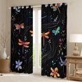 thumbnail image 2 of jejeloiu Colorful Dragonfly Black Out Curtains,Kawaii Flower Floral Curtains Pack of 2 (42x63 Each) For Girls Kids, 2 of 6