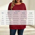 thumbnail image 4 of Plus Size Tops Nelozsy Fashion Women's Casual Solid Color Loose Long Sleeve Round-neck Oversize Shirt Red XXXL, 4 of 9