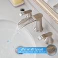 thumbnail image 4 of Bathroom Faucets for Sink 3 Hole Brushed Nickel 8 inch Widespread Bathroom Sink Faucet with Pop Up Drain Double Lever Handle Faucet Bathroom Vanity Faucet Basin Mixer Tap Faucet with Hose, 4 of 4