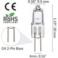 thumbnail image 2 of Simba Lighting Halogen G4 T3 10W 120lm Bi-Pin Bulbs 12V JC 2700K Warm White, 10-Pack, 2 of 10
