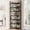 Black, variant on Tall Corner Bookcase, 86 Inch Industrial 7-Tier L-Shape Shelf with Beaded Design for Multiple Rooms