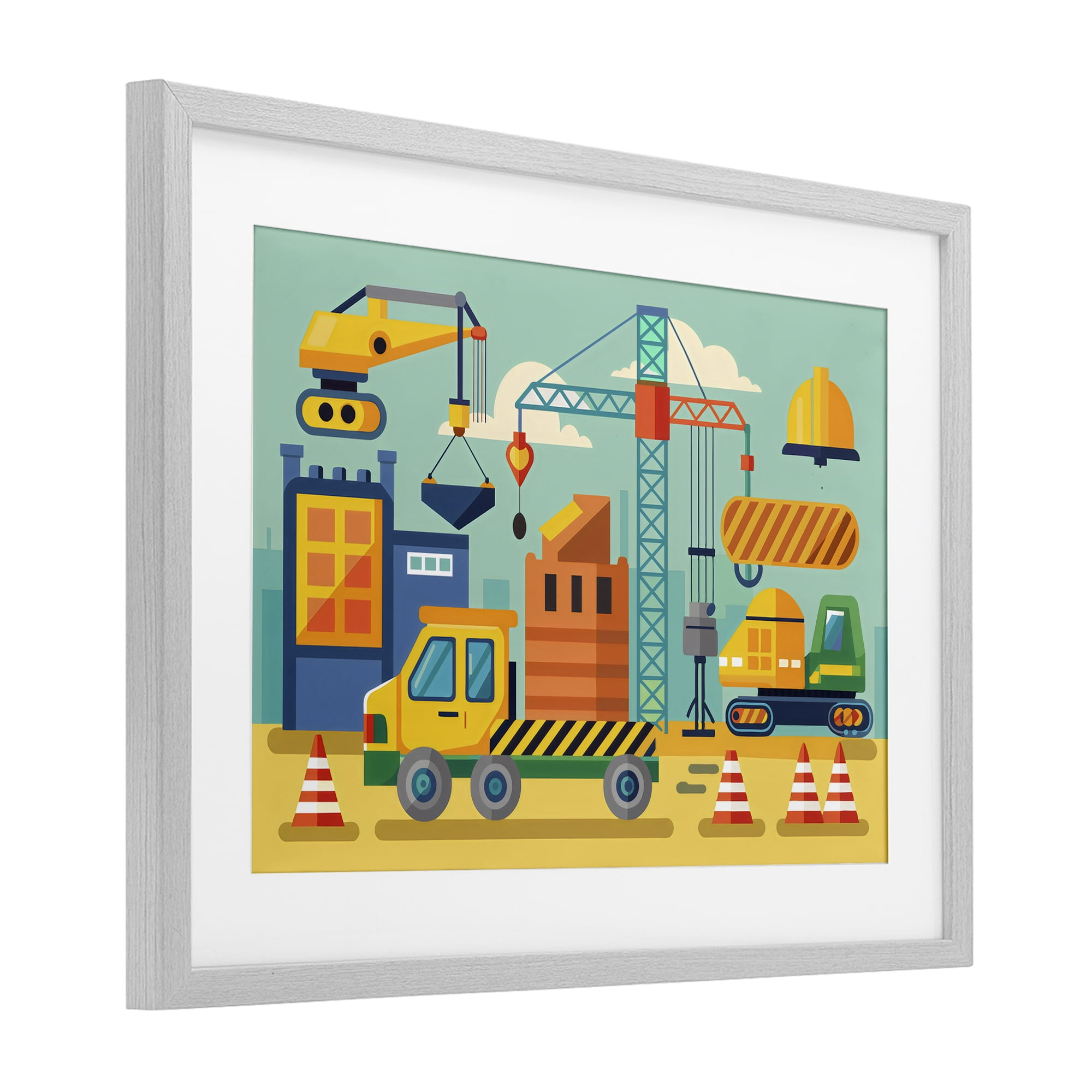 Stupell Industries Industrial Construction Site Gray Framed Print Under Glass, design by Creative Studio