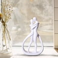 thumbnail image 2 of Estatua de pareja, figura de pareja, escultura de amantes de resina, adorno de escritorio para oficina, estante, mesa, estantería, decoración del ,, 2 of 8