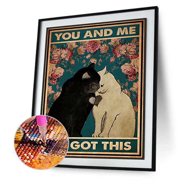 Cuadros Decorativos Diamond Painting 5D DIY Retro Cat Poster Full Round Drill Kit (B2336) DQrwqpou Nuevos Originales