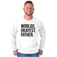thumbnail image 3 of Worlds Okayest Father Funny Dad Gift Men's Long Sleeve Tee T Shirt Brisco Brands M, 3 of 5