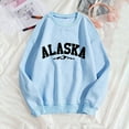 thumbnail image 4 of Women Sweatshirt Womens Long Sleeve Sweatshirt Women Pullover Sweatshirt Blue Womens Crewneck Sweatshirt Fall Essentials Women Clothing Young Women'S Wear, 4 of 5