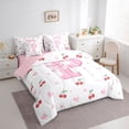 thumbnail image 3 of Castle Fairy Bowtie Personalized Initial P Bedding Comforter Set,Cherry Queen Bedding Sets, 3 of 8