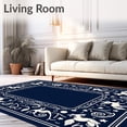 thumbnail image 2 of ODIKA 8'x10' Machine Washable Non-Slip Area Rug, Mystical Fox Spirit with Celestial Moon Phases High Traffic Rug, Blue, 686143, 2 of 7