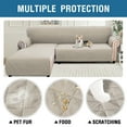 thumbnail image 3 of CJC L-Shaped Sofa Cover Reversible Sofa Slipcovers Sectional Couch Cover Chaise Lounge Slip Cover Furniture Protector for Pets Kids (Khaki, XL), 3 of 9
