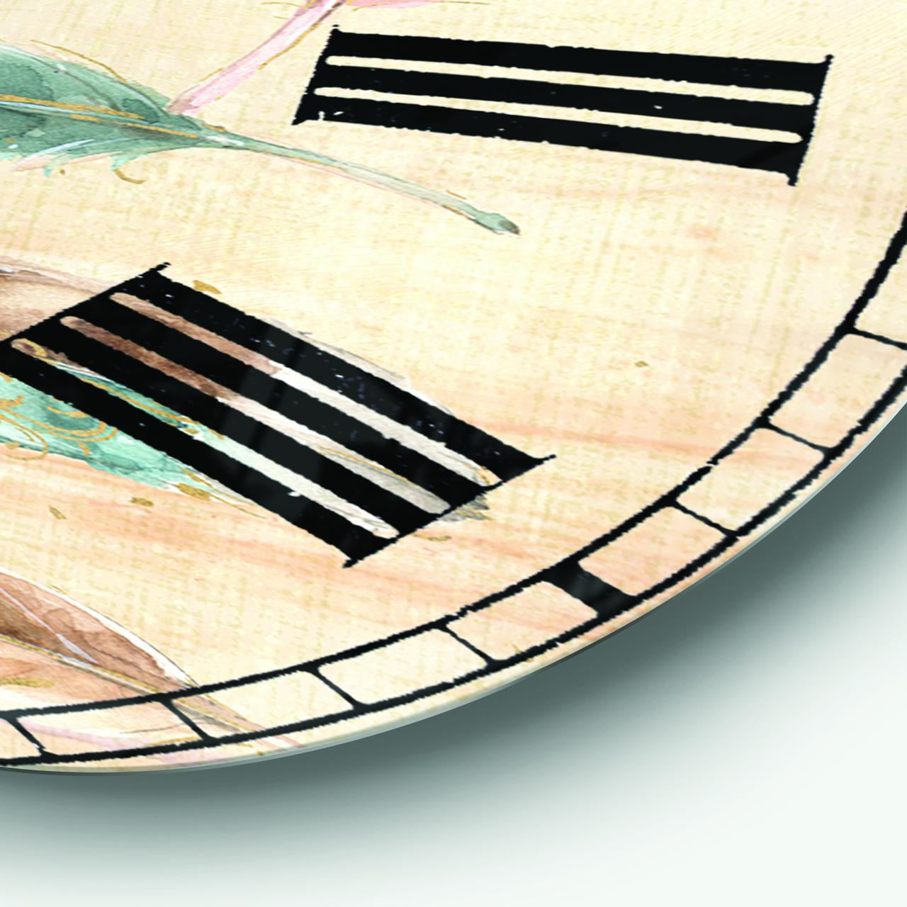 Designart Oversized Multicolor Analog Round Farmhouse Modern Wall Clocks, CLM31054-C23