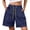 Dark Blue_#01, variant on Bermuda Shorts for Women Knee Length Lightweight Athletic Short Summer Elastic Waist Drawstring Beach Short with Pockets,Sky Blue XL