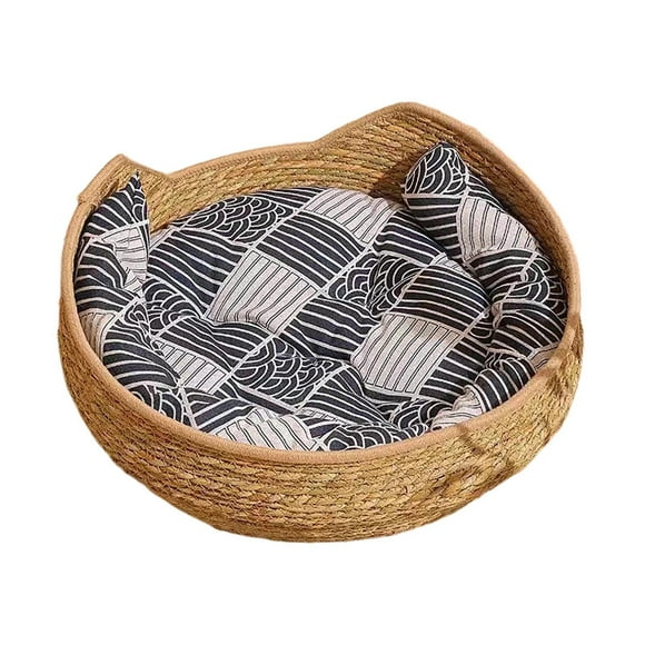 Oliegs Boxbollen Cat Bed Woven Washable With Cushion And Cute Cat Bed For Indoor Outdoor Winter Travel Camping Desk Bedside Window Couch Room Walking