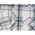thumbnail image 2 of Boy’s Western Pearl Snap Button Down Casual Long Sleeve Plaid Cowboy Shirt (#28 White/Light Blue, 8), 2 of 2