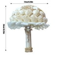 thumbnail image 2 of Bridal Bouquet with Gold Rhinestones & Satin Roses - Ready-to-Use Nylon Bouquet for Bride/Bridesmaid/Quinceanera, Wedding Ceremony Centerpiece, 2 of 6