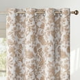 thumbnail image 2 of NICETOWN 100% Blackout Floral Curtains for Living Room, Heavy Room Darkening Grommet Country Window Drapes, Terracotta, 52"x84", 2 Panels, 2 of 10
