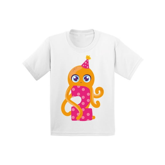 24 Months B-Day Boys Outfits - Cute Baby Boy Baby Girl Shirt Two Years Old - Adorable Octopus Infant Tee