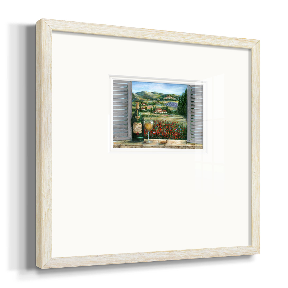 Tuscan White and PoppiesPremium Framed Print
