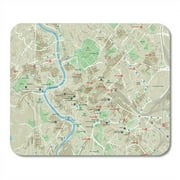 Brown City Map of Rome Well Organized Separated Layers Green Mousepad Mouse Pad Mouse Mat 9x10 inch