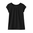 thumbnail image 6 of CLOISE Girls Pullover Tops Short Sleeve Shirts Round Neck Casual Tshirt Solid Color Summer Blouses Black, 6 of 7
