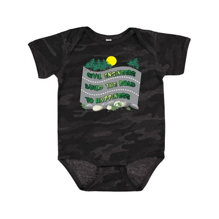 

Inktastic Civil Engineers Road To Happiness Gift Baby Boy or Baby Girl Bodysuit