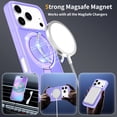 thumbnail image 4 of Asuwish Phone Case for iPhone 17 Pro 6.3 inch Tempered Glass Screen Protector Magnetic Folding Stand Frosted Translucent Rugged Shockproof Protective Cell Cover i Phone17 i17 17Pro Women Men Purple, 4 of 7
