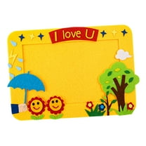 kowaku DIY Picture Frame Fathers Day Gifts Educational Toy DIY Project Decoration Kids Artwork Frame Photo Frame for Arts and Crafts I Love You Yellow