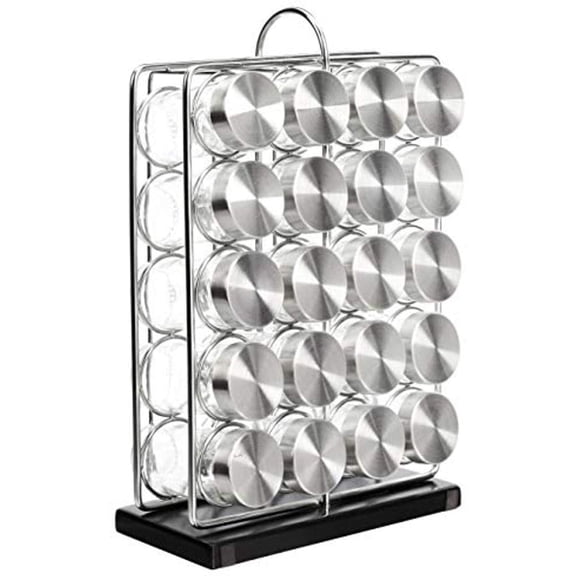 20 Jars Spice Organizer Rack, Silver