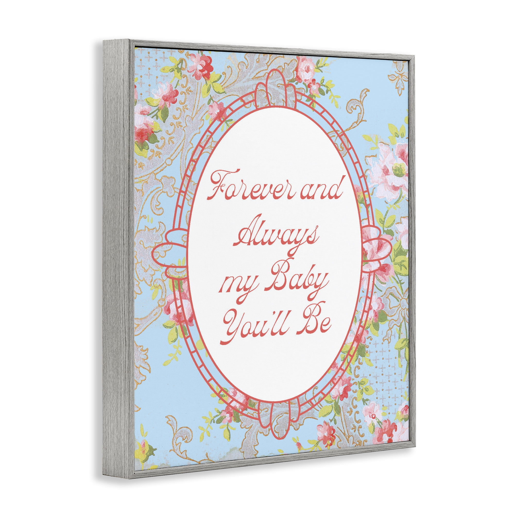 Stupell Industries Forever And Always My Baby Gray Framed Giclee Art, design by Lil' Rue