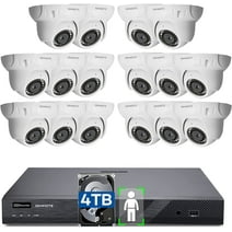 ONWOTE 4K 16 Channel PoE Security Camera System 4TB HDD, AI Human Detection, 16CH 4K 8MP H.265 NVR, 16x Outdoor 5MP Audio PoE IP Cameras with Wide Angle, 2-Storage-Bay, 16CH Synchro Playback