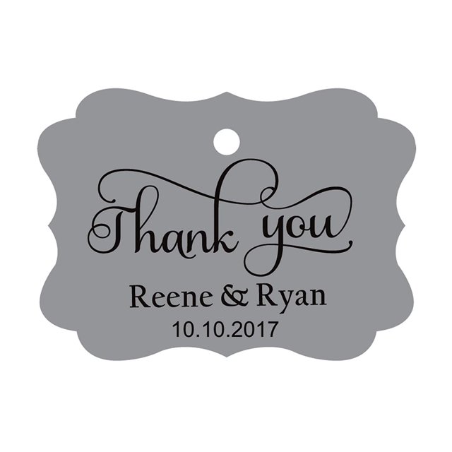 100 PCS Thank You Custom Made Hang Tags Personalized Wedding Favor Gift Paper Tags