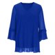 thumbnail image 5 of Ounisa Womens Ruffle 3/4 Sleeve V Neck Double Layers Mesh Blouses Loose Fit Flowy Tunic Tops, 5 of 6
