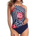 thumbnail image 1 of Traje de baño para Mujer Correas de Cuello Regulables Talle Alto Estilo Casual Trajes de baño Divididos cómodos y Elegantes para Fiestas en la Playa Tipo 5 XXL, 1 of 5