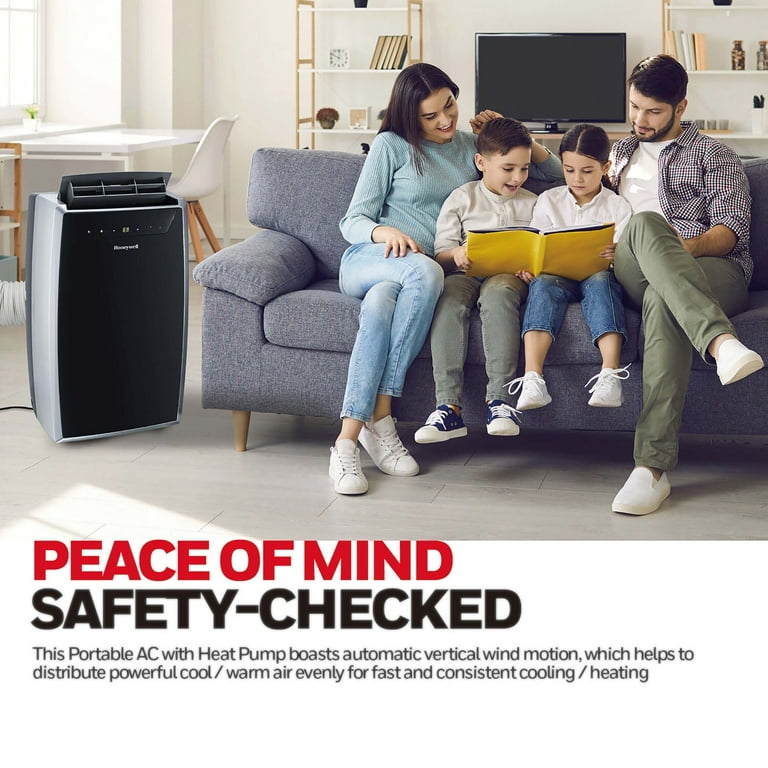 Honeywell 14,000 BTU Heat and Cool Portable Air Conditioner with  Dehumidifier, Black,, MN4HFS9 - Walmart.com