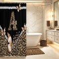 thumbnail image 3 of Manfei Leopard Print Monogrammed A Shower Curtain 72Wx72L,Dreamy Butterfly Bathroom Curtain,Black Brown, 3 of 5