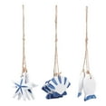 thumbnail image 1 of 3Pcs Mediterranean Style Hangings Wood Fish Hanging With Jute Rope Scallop Pendants, 1 of 8