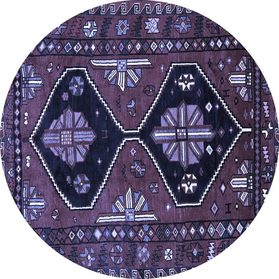 Ahgly Company Indoor Round Persian Blue Traditional Area Rugs, 8' Round