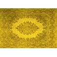 thumbnail image 1 of Ahgly Company Machine Washable Indoor Rectangle Medallion Yellow Traditional Area Rugs, 4' x 6', 1 of 4