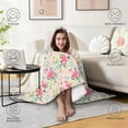 thumbnail image 4 of Wearable Blanket,Pioneer Flower Floral Print Pattern Hooded Wearable Flannel Blanket for Adults & Teens,Winter Poncho Shawl Wrap Cape Cozy Anti-Pill,50"x60", 4 of 5