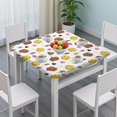 thumbnail image 3 of Colorful Softball and Fashion Icons Pattern Square Fitted Tablecloth with Elastic Edge,Square Table Cover,Washable Elastic Table Cover for Home Kitchen Party Decor 34"x34", 3 of 6